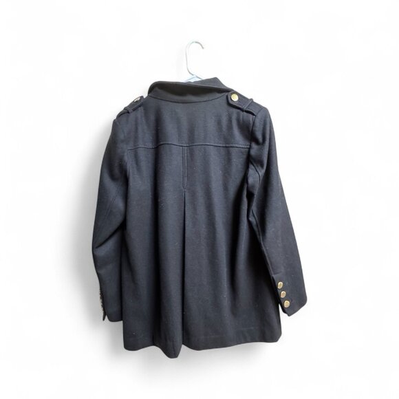 GUESS Los Angeles Wool Blend Peacoat Jacket Black Gold Zip XL - Picture 3 of 5